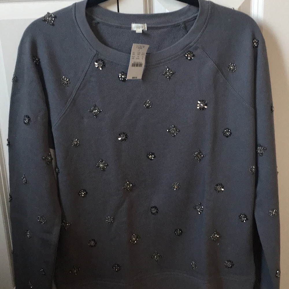 J.Crew dark gray embellished sweater
